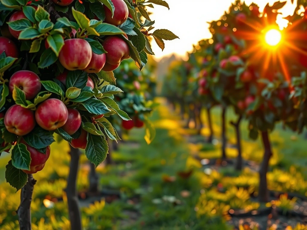 Sady mazowieckie w słońcu